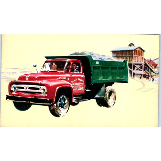 1953 Ford Economy Truck Model F-700 Dump Original Postcard TK1-21