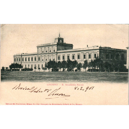 Livorno R. Accademia Navale c1910 - Original Postcard TJ9-P1