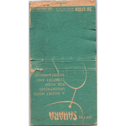 Hotel Sahara Congo Room Las Vegas NV Advertising Matchbook Cover SA9-M2