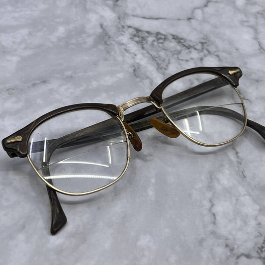 1950s Shuron Ronsir Brown 12k Gold Filled Eyeglasses TE3