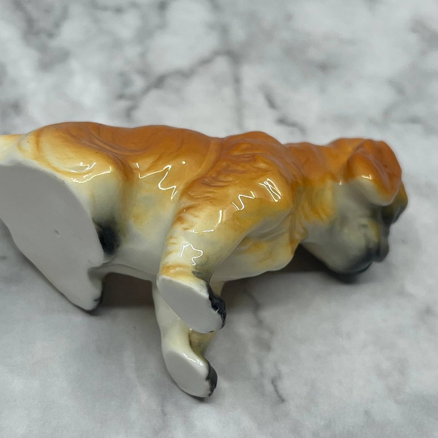 Vintage MCM Hand Painted Pekingese Dog Bone China Figurine 2.5” SE1