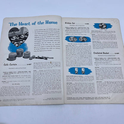 1954 Kitchen Crochet Patterns Coats & Clark 304 Place Mat Curtain Potholders TH7