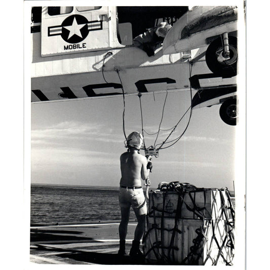 1970 Original Photo USCG Coast Guard Staten Island Loading Helicopter 8x10 AD6-3