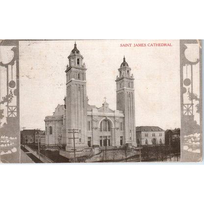 Antique Postcard St. James Cathedral Seattle Washington TD9-W2