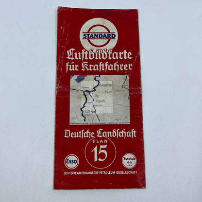 1930s Standard Esso Luftbildkarte Map for Drivers Plan 15 Essen Köln SC5