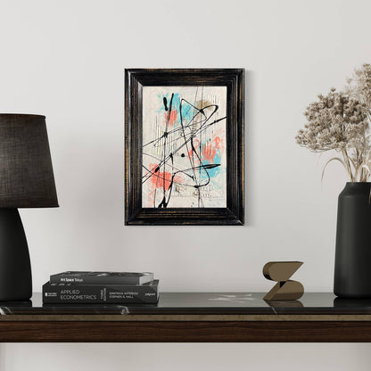 Original Framed Mixed Media Abstract Art Painting 13x17 “Allain" With COA