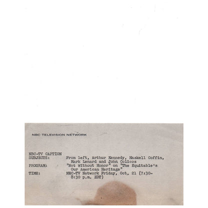 c1960 Press Photo Arthur Kennedy Haskell Coffin John Lenard John Colicos TJ7-2