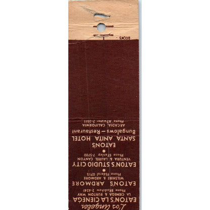 Eaton's Restaurant Los Angeles California Advertising Matchbook Cover MM9-1