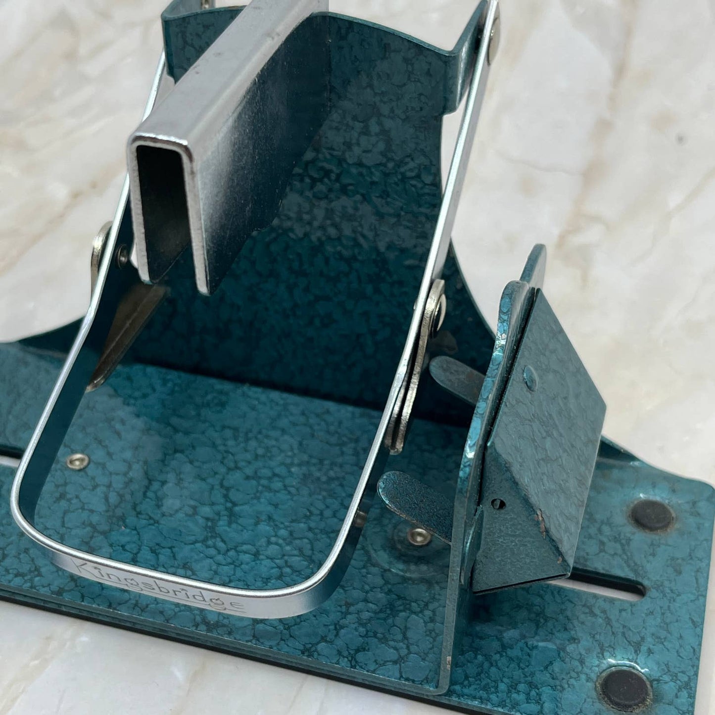 Vintage Kingsbridge Canasta Shuffler Metal Teal Powder Coated Original Box TK2
