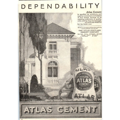 c1920 Harper's Magazine Ad - The Atlas Portland Cement Co TF6-1