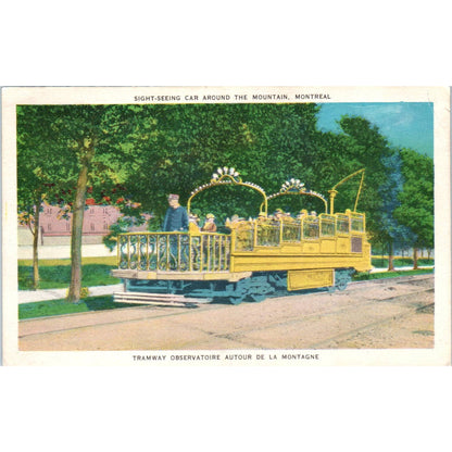 Sightseeing Car Around The Mountain Montreal 1953 - Original Postcard TJ7-RP3