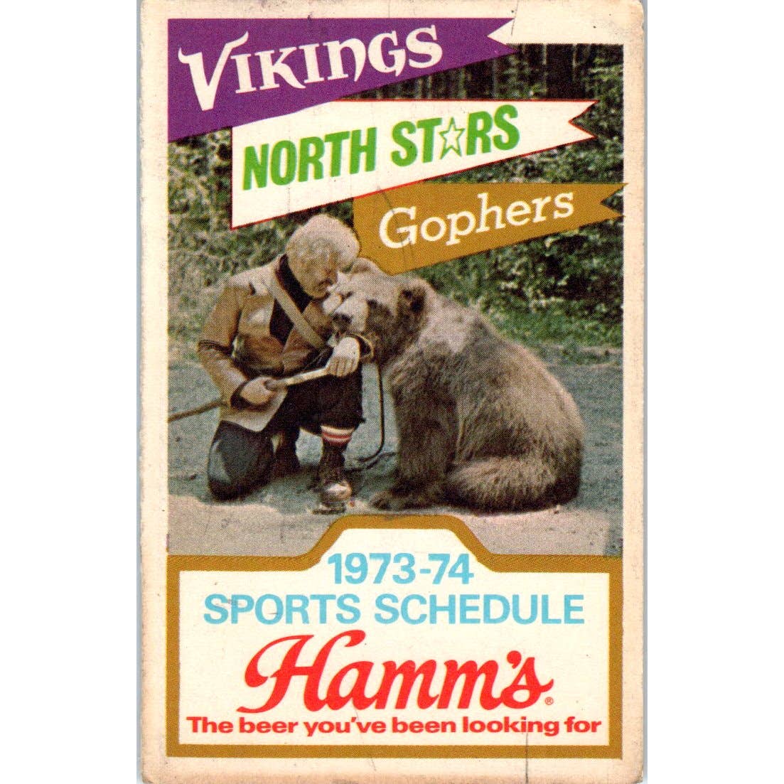 1973-74 Schedule Winter Sports North Stars Vikings Gophers Hamms TK1-P3
