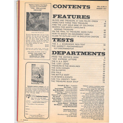 Treasure Magazine - Treasure Hunting Metal Detecting Aug 1977 M3