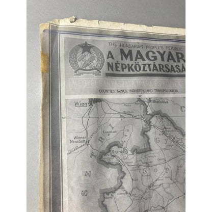 Vintage The Hungarian People's Republic Transport Map RU1