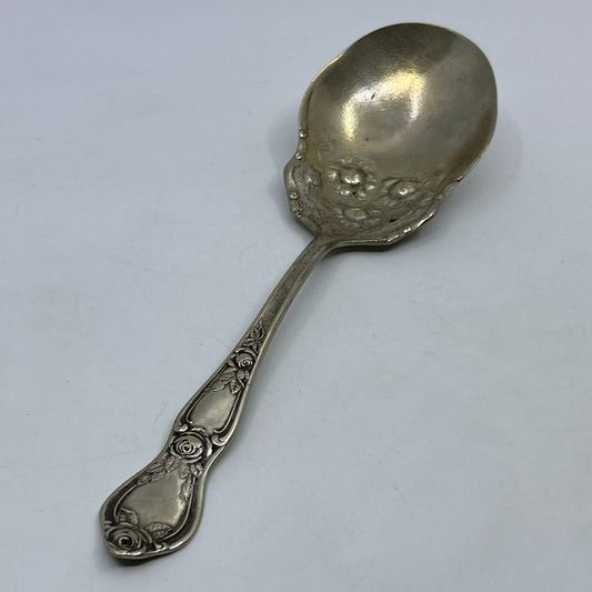 1903 Rose Sugar Shell Spoon R. C. & Co. Rogers Cutlery Co., Rose Pattern 9" TI2