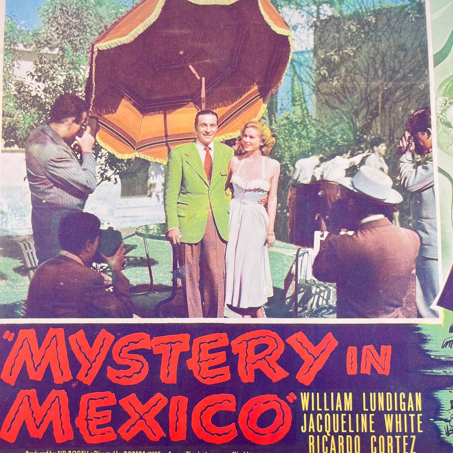 1948 MYSTERY IN MEXICO Movie Lobby Card #3 Lundigan White Cortez 11x14” FL3