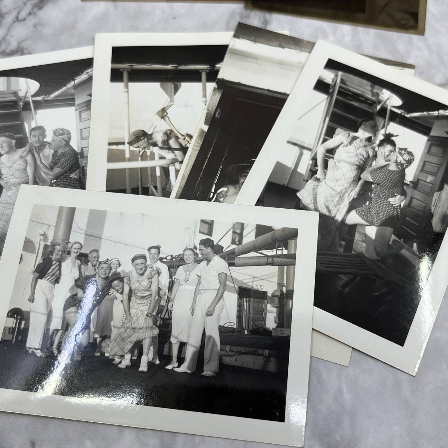 1937 Photos & Negatives of Men Dressed in Drag on Freighter Cruise Ship SE8