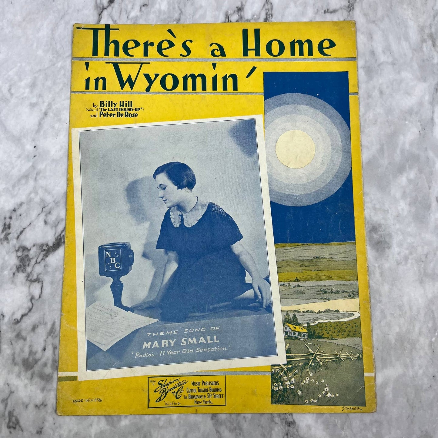 1933 THERE'S A HOME IN WYOMIN (Wyoming) Sheet Music Mary Small Starmer Cover TI1