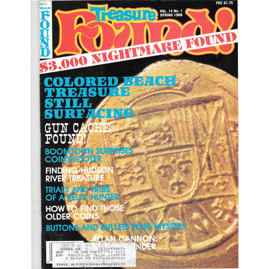 Treasure Found! Magazine 1988 Spring Metal Detecting Gold Diamonds M2