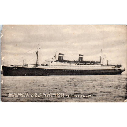 Antique RPPC Postcard United States Lines S.S. Washington SE5