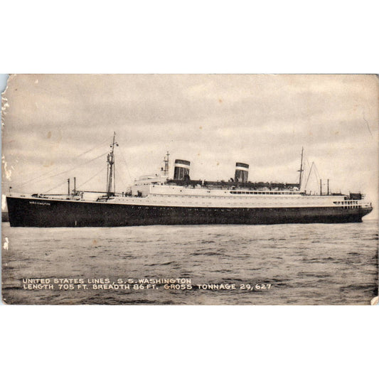 Antique RPPC Postcard United States Lines S.S. Washington SE5