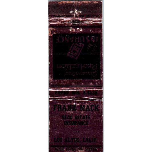 Frank Mack Real Estate Los Altos CA Advertising Matchbook Cover MM9-1