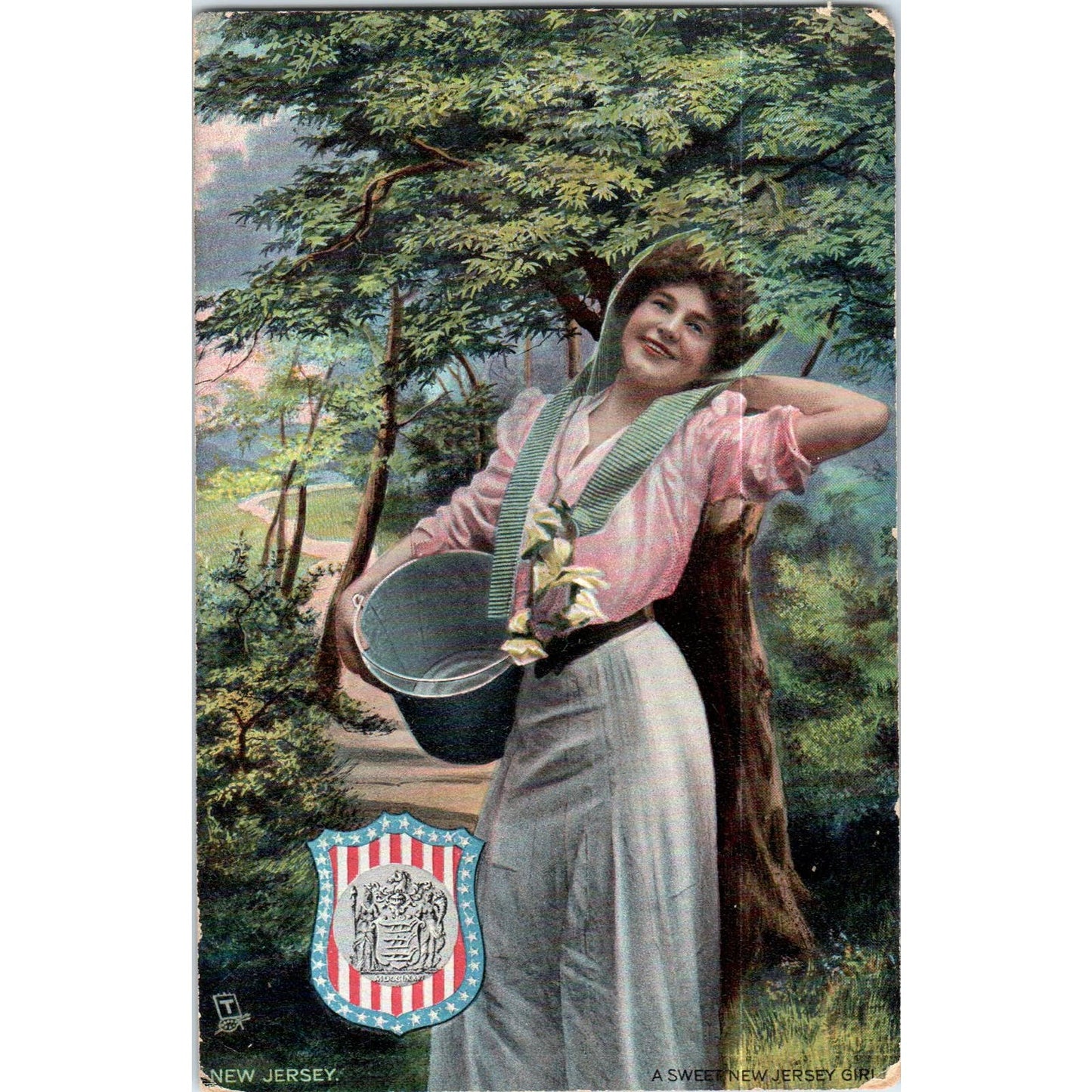 State Belles New Jersey Raphael Tuck Original Postcard TK1-P14