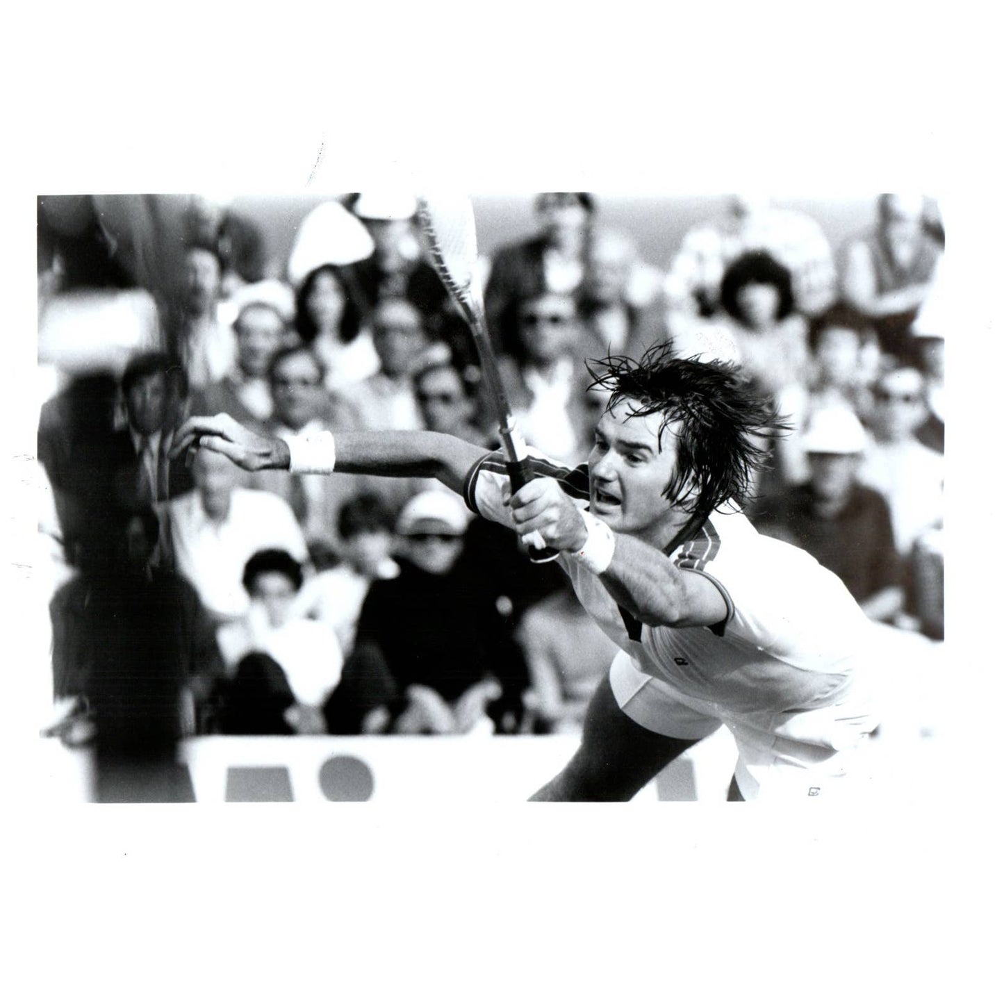 1980s Press Photo Tennis Jimmy Connors in Action 8x10" AD3-1