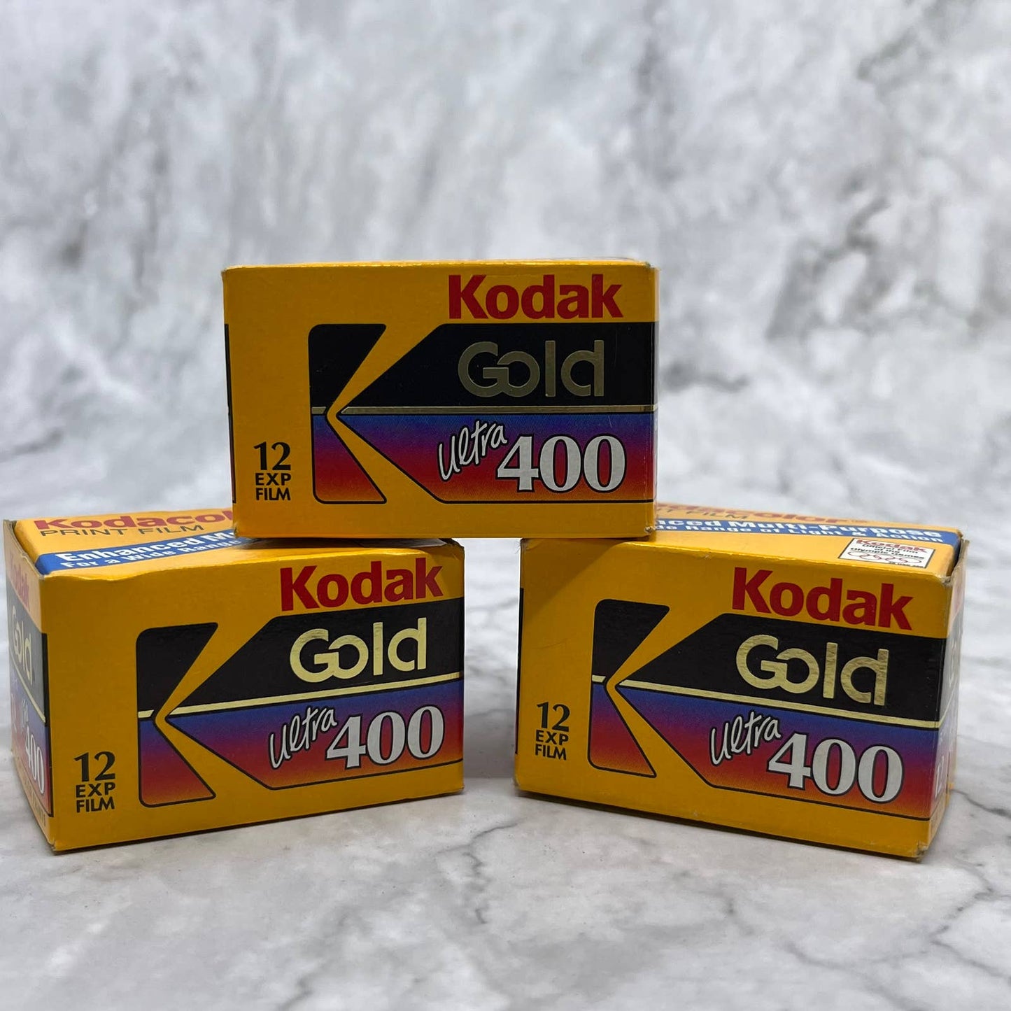 Lot of 3 Unopened Kodak Gold Ultra 400 Film 12 Exposure NOS 04/1996 TA9