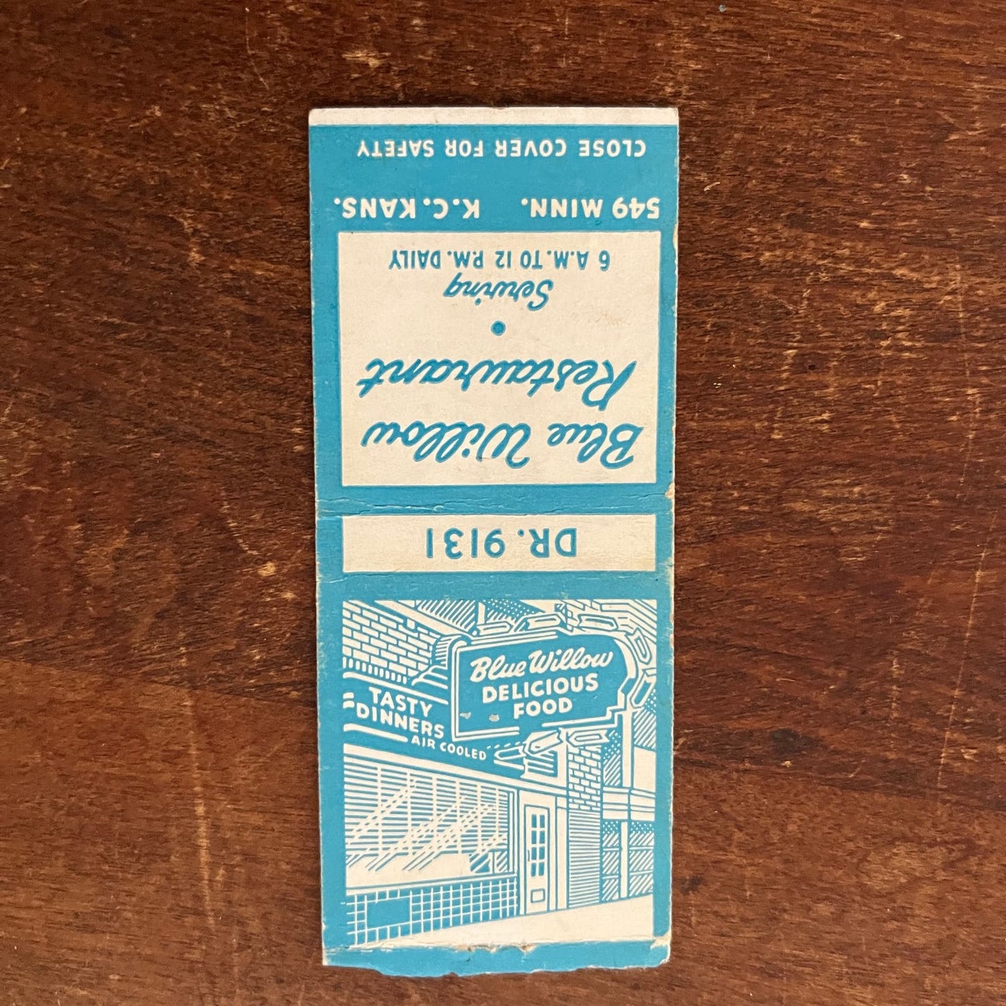 Blue Willow Restaurant Kansas City MO Advertising Matchbook Cover SB3-M5