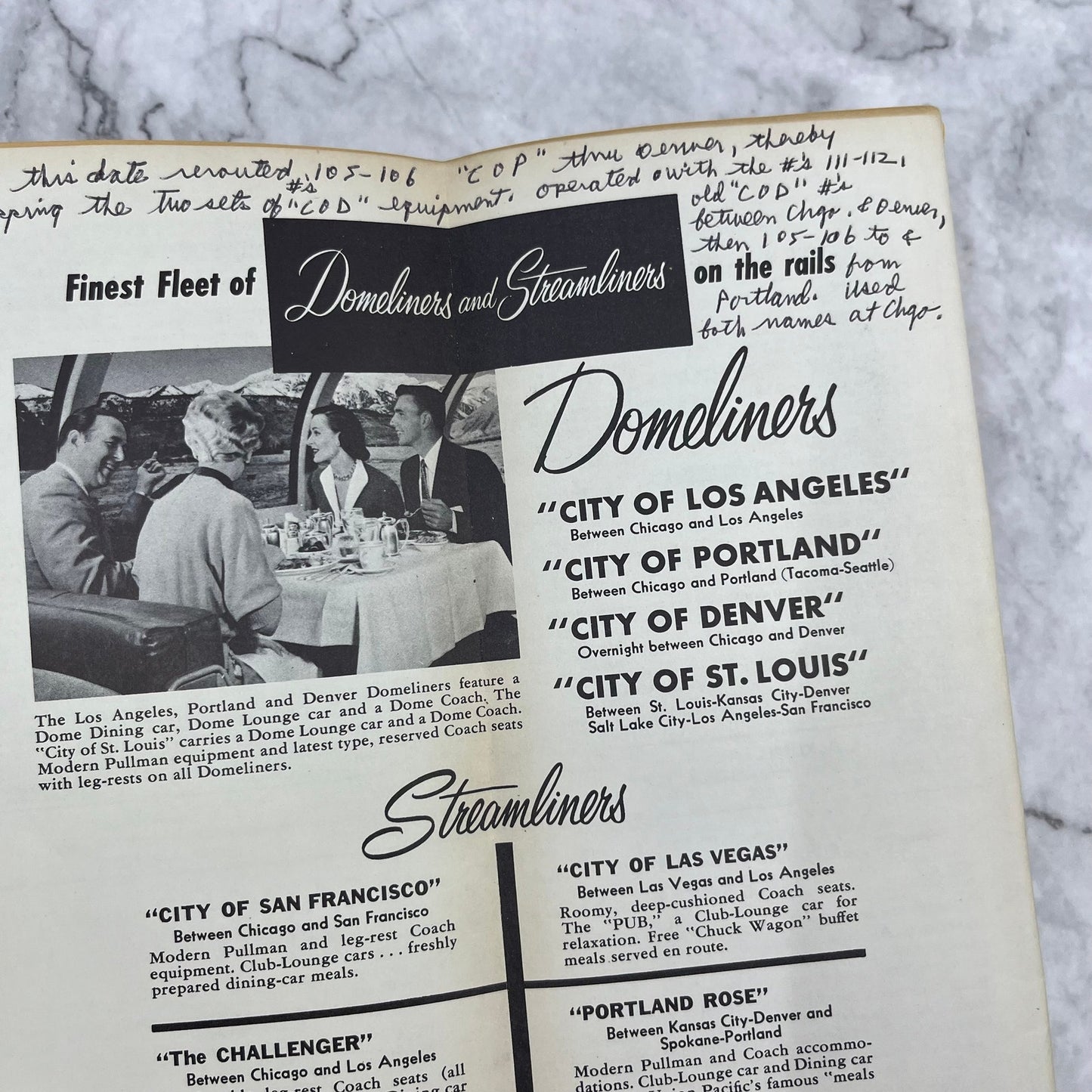 1959 January 11 Union Pacific Railroad Timetables  L1-4