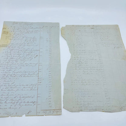 RARE 1870s Set 2 General Store Customer Purchase Credit Records Handwritten FL1