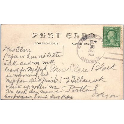 East From Rim Road Llao Rock Crater Lake 1940s RPPC Original Postcard P1-12