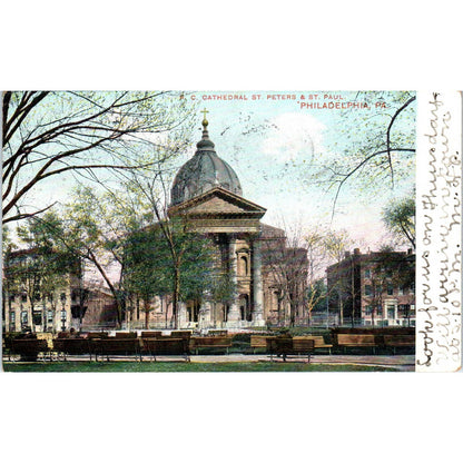FC Cathedral St Peter's & St Paul Philadelphia PA 1907 Original Postcard TJ9-P2