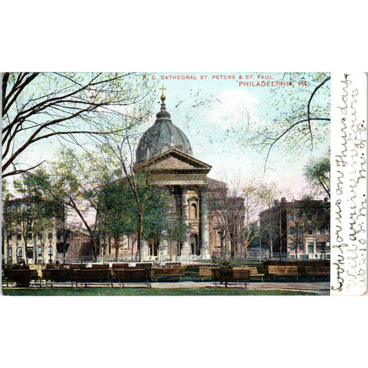 FC Cathedral St Peter's & St Paul Philadelphia PA 1907 Original Postcard TJ9-P2