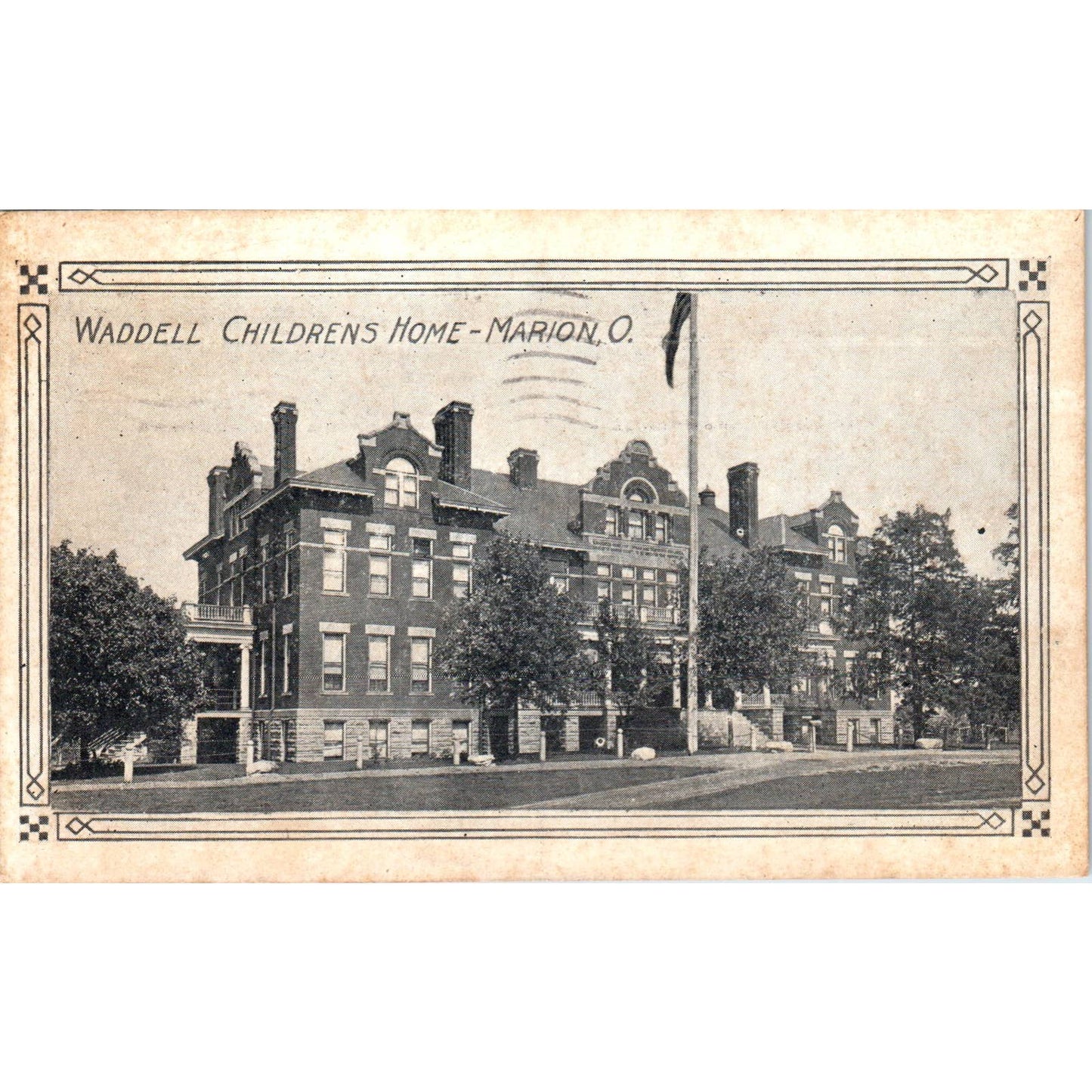 Waddell Children's Home Marion Ohio 1924 Original Postcard TK1-20