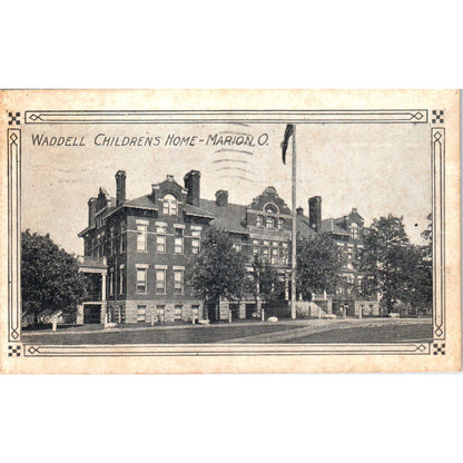 Waddell Children's Home Marion Ohio 1924 Original Postcard TK1-20