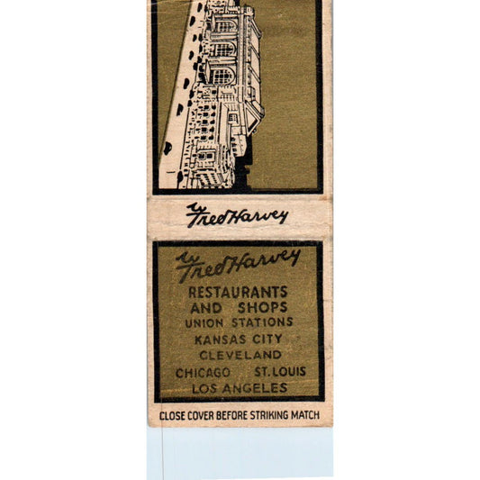 Fred Harvey Restaurants Kansas City MO Advertising Matchbook Cover SA9-M6