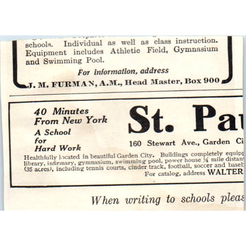 c1920 Harper's Ad - Knox School for Girls Mrs. Russell E. Houghton Terrytown EA3