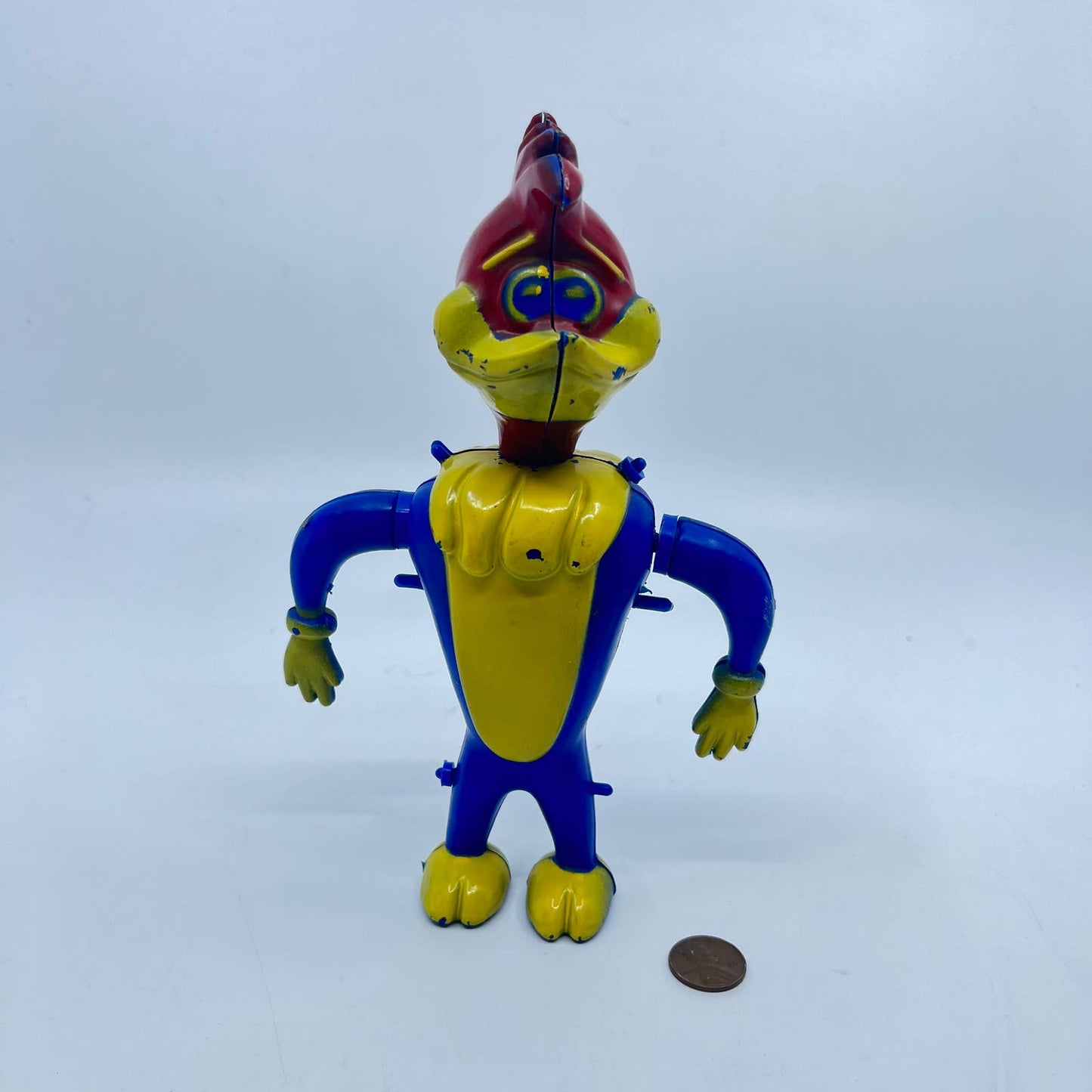 1950s Woody Woodpecker figure w ROTATING ARMS Walter Lantz 7 1/2” TE5