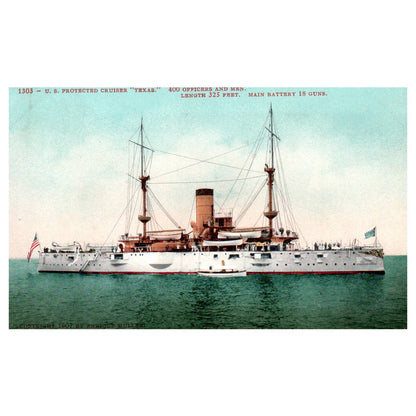 US Protected Cruiser Texas - Original Postcard TJ8-5