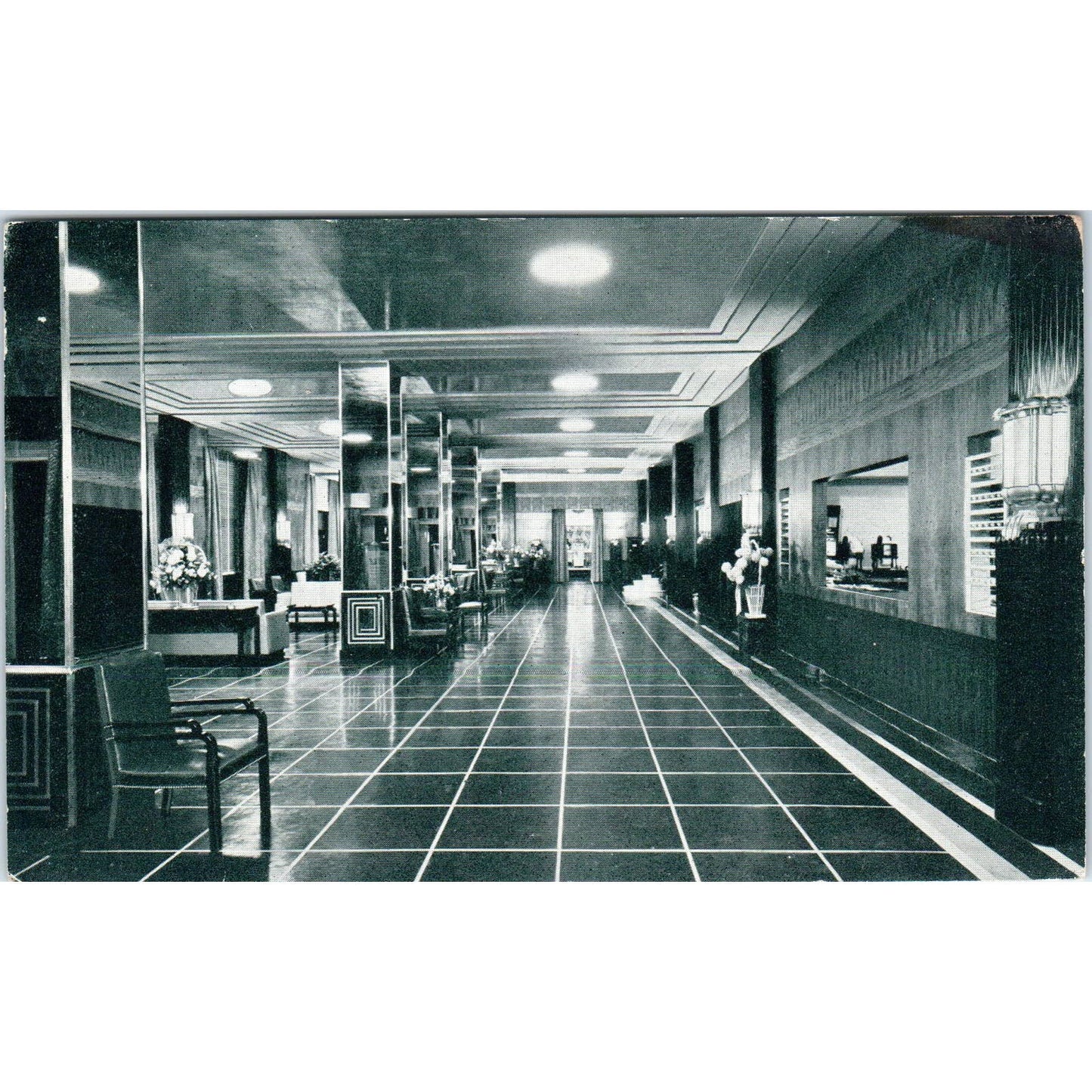 Hotel Raleigh Lobby Washington D.C. Original Postcard TK1-P2