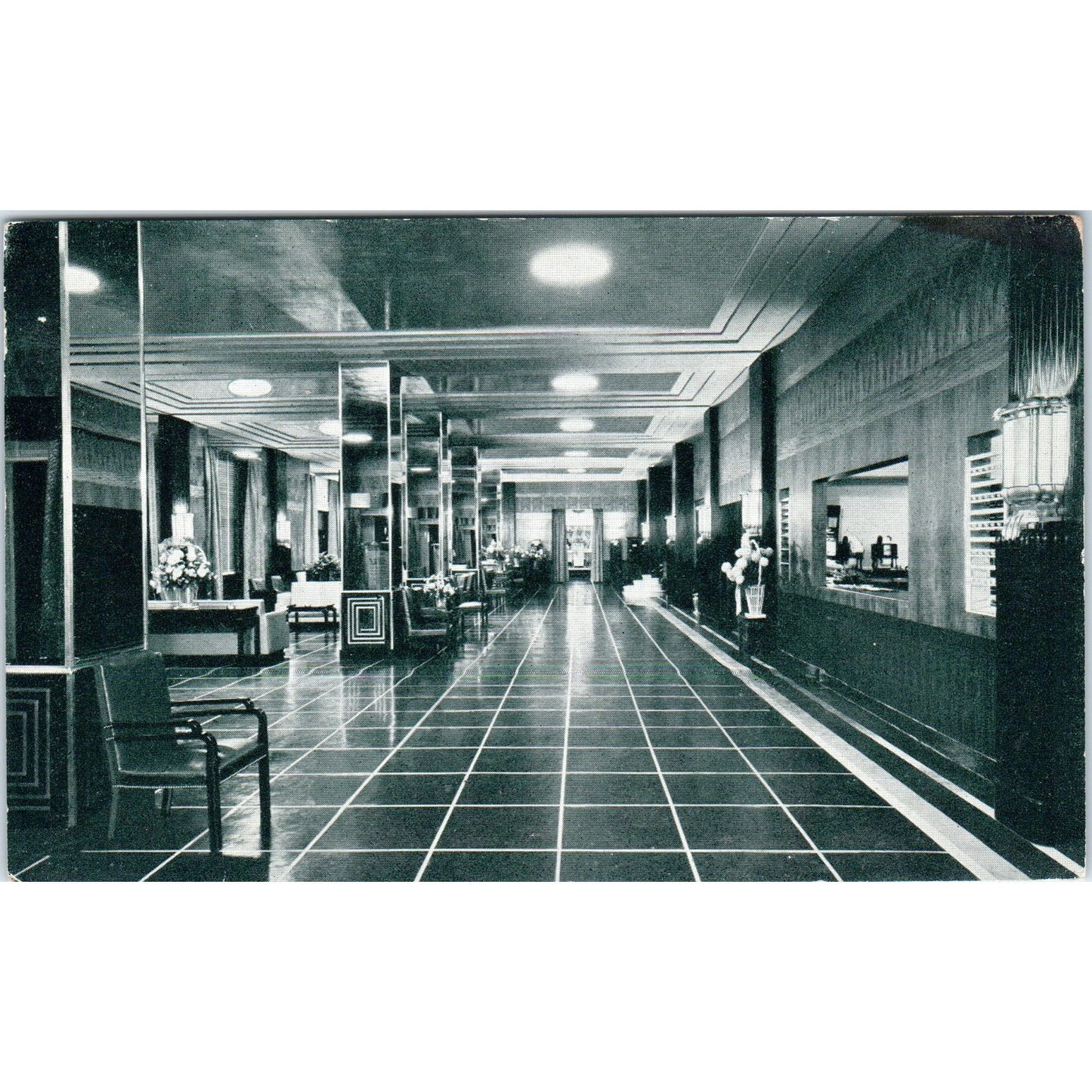 Hotel Raleigh Lobby Washington D.C. Original Postcard P1-16