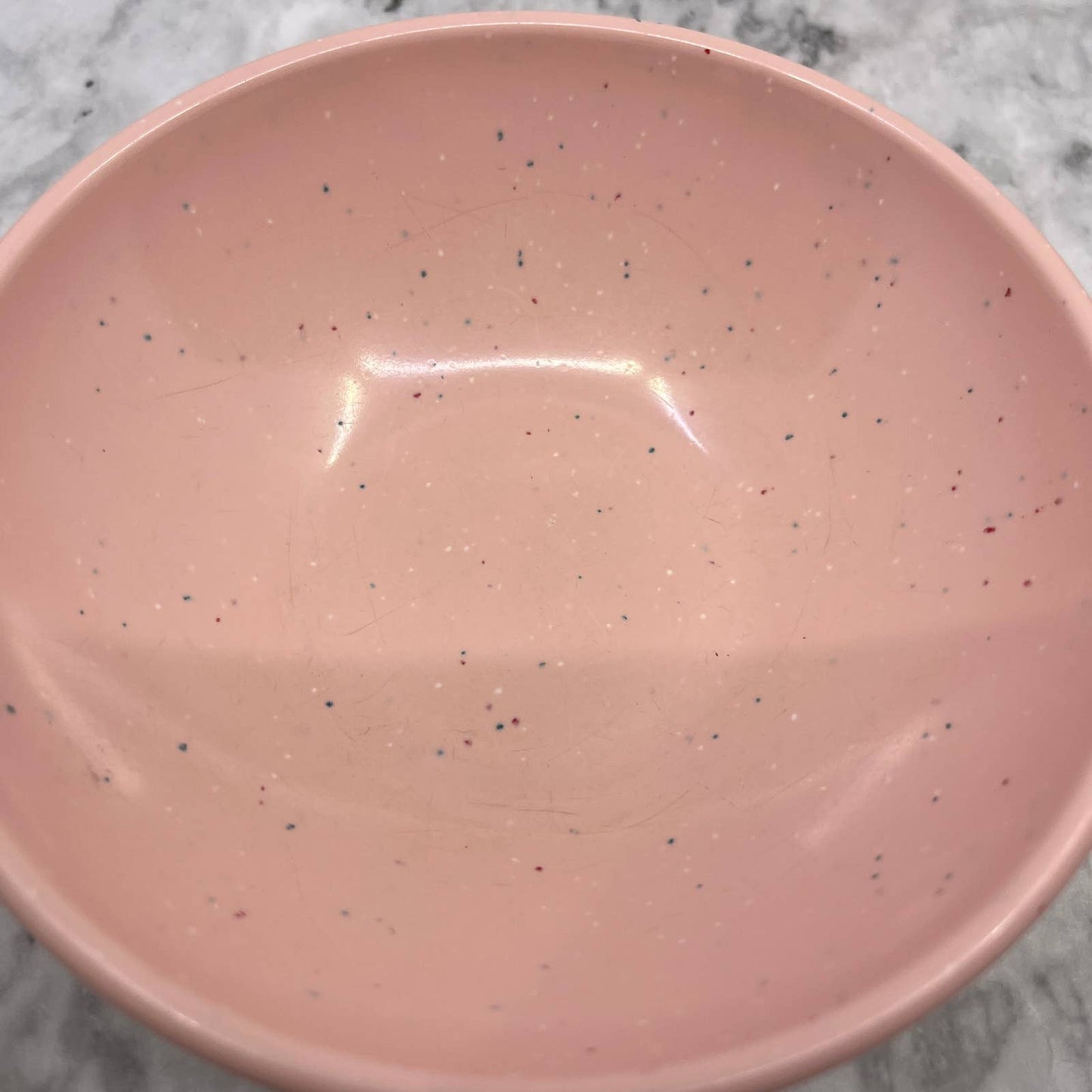 MCM Imperial Ware Speckled Confetti Pink Ice Cream Bowl Melmac Malamine TA3-1