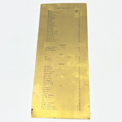 1960s Chins Restaurant Wine List Menu Washington DC FL3