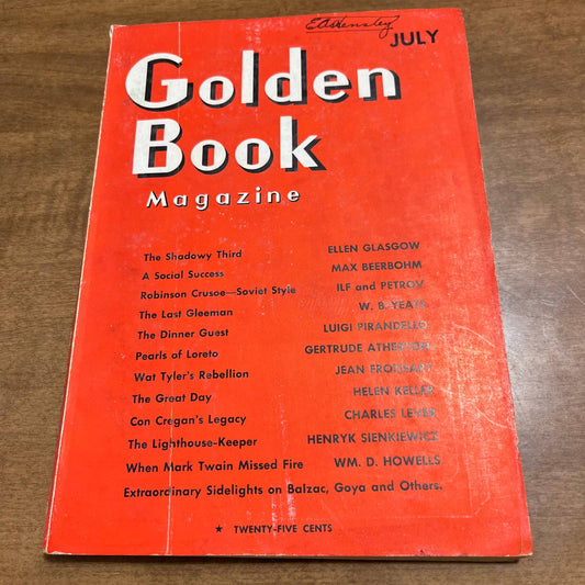 July 1934 Golden Book Magazine The Shadowy Third Ellen Glasgow Keller Yeates TH8