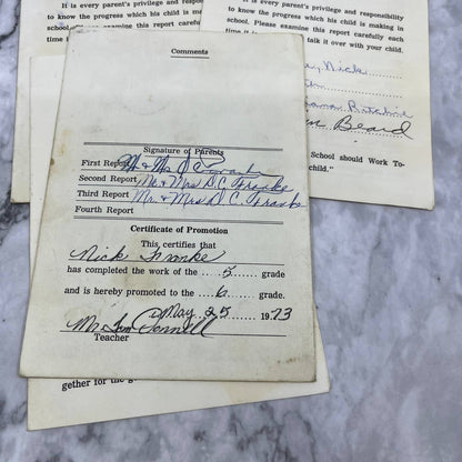 1971-75 Report Card Lot Nick Franke Blue Eye School District R-V MO EA4