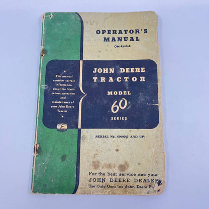 Original 1953 John Deere Tractor Model 60 Series Operator's Manual TC6