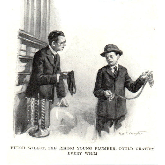 Butch Willet The Rising Young Plumber - 1921 Original Illustration TJ7-S