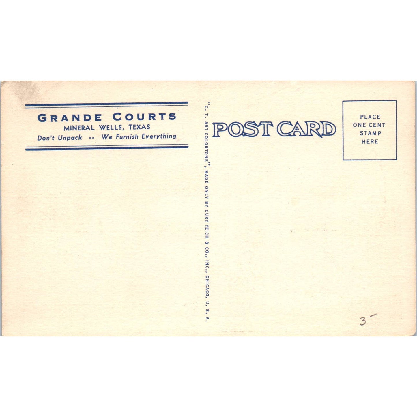 Grande Courts Mineral Wells Texas - Original Postcard TJ7-RP2